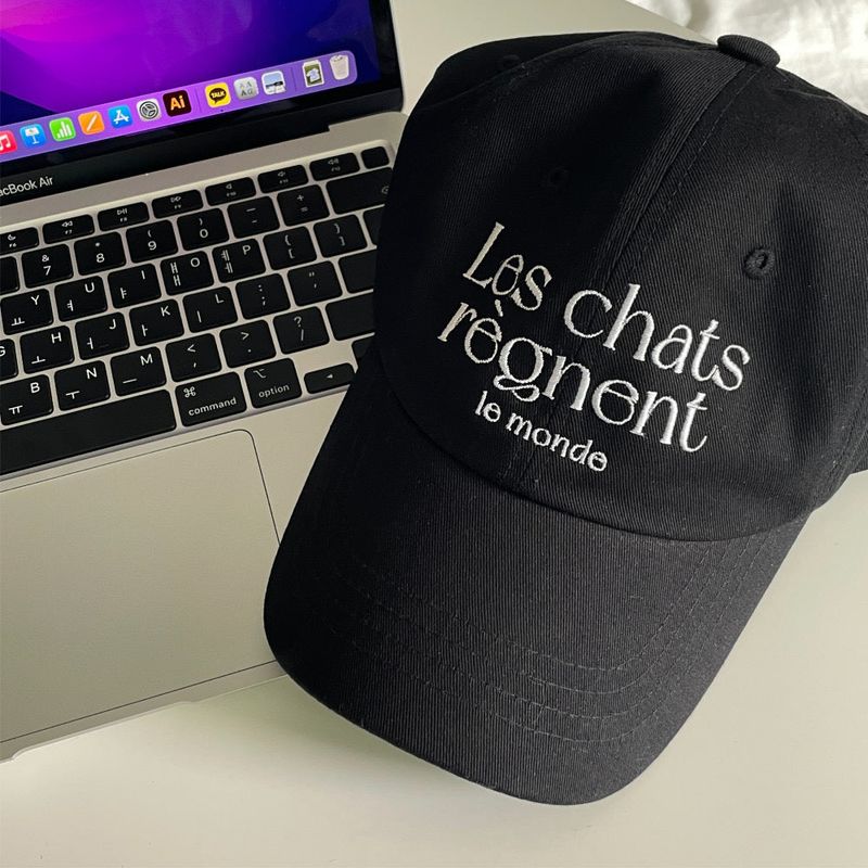 LES CHATS BALL CAP BLACK