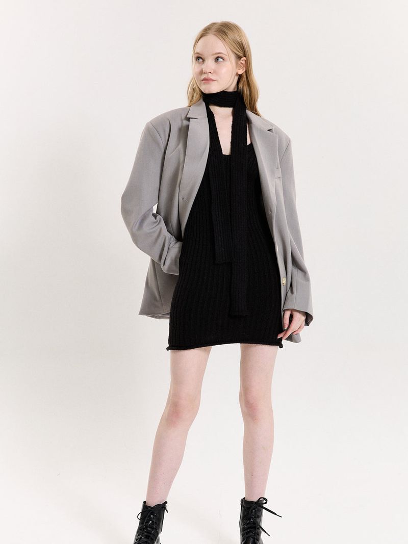 KNIT MUFFLER DRESS