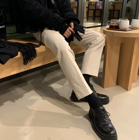 LOOKPLE（ルックプル）の「Logane Brushed Slim 9 Part Back Banding Cotton Pants（Pants）」