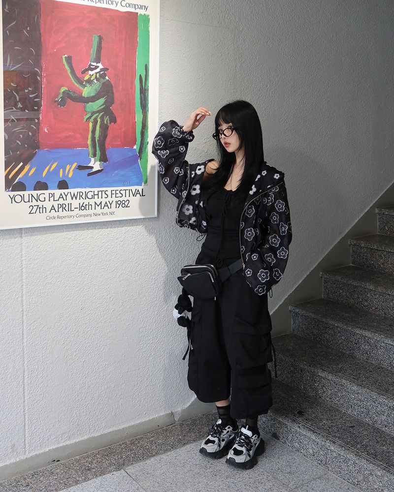 Summer Flower See-Through Windbreaker Windbreaker