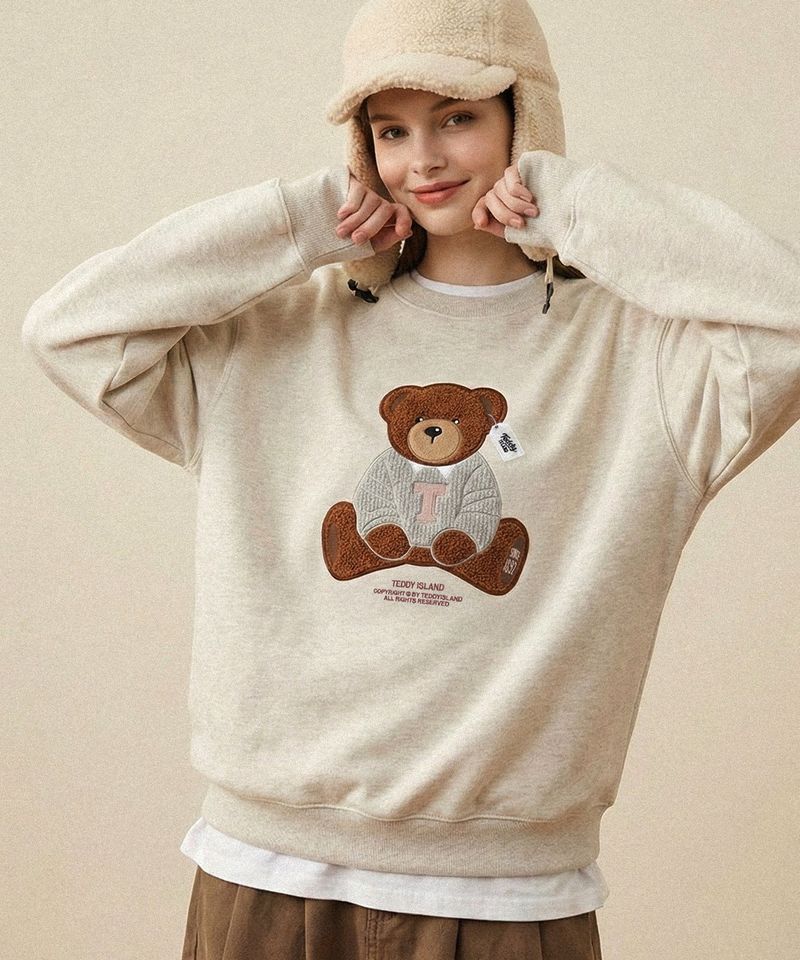 Boucle teddy knit sweatshirts [OATMEAL]