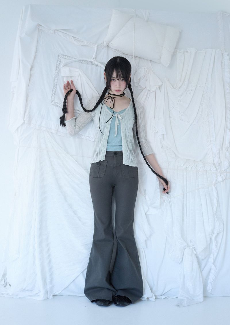 BUTTON POCKET BOOTCUT PT CHARCOAL