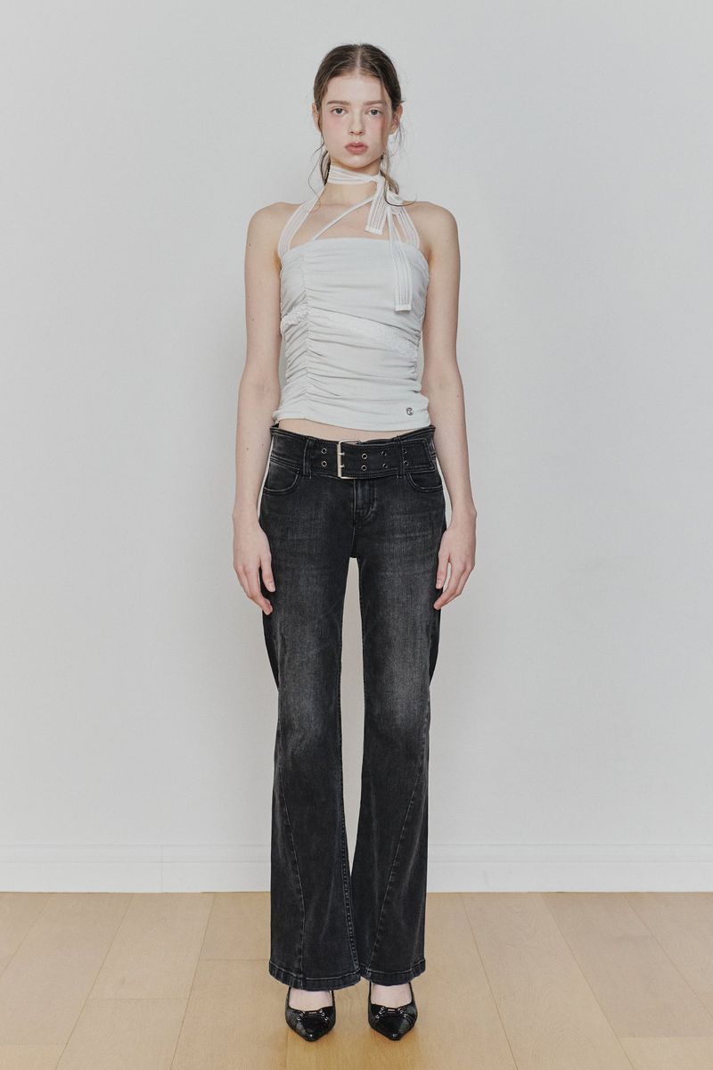 ANGEL SHIRRING TOP light mint