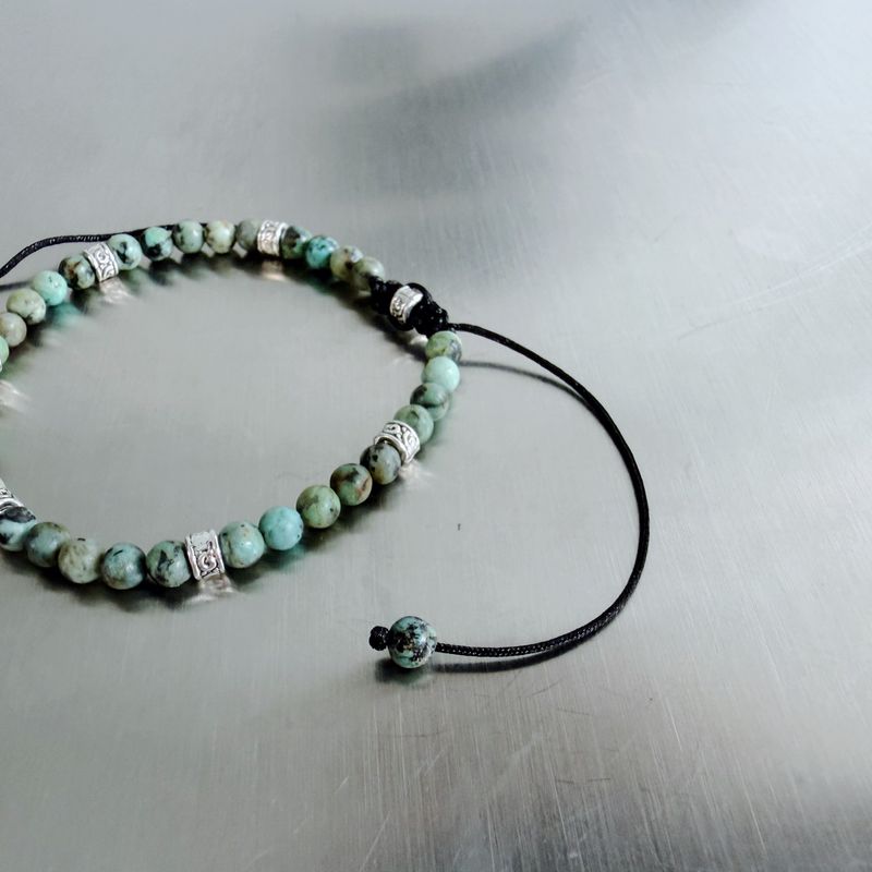 Muted Stone Bead Cord Bracelet