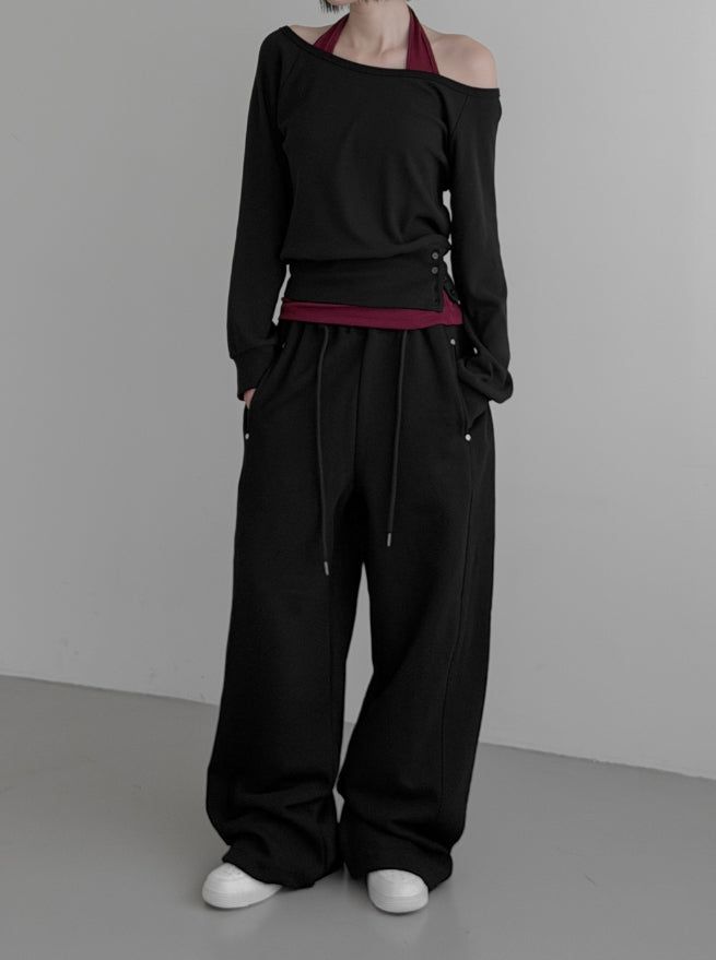 (Unisex) Drick Strap Belt Sweatpants