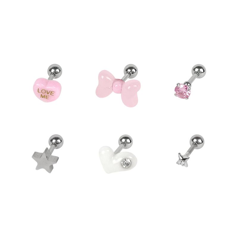 VVV（ブイブイブイ）の「リボンハートキュービックピアス（アクセサリー）」