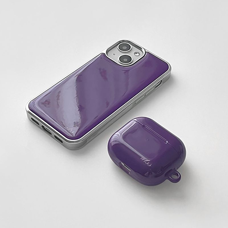 purple glossy airpods case