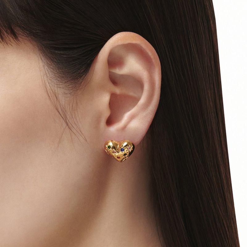 Half Multi Heart Earrings