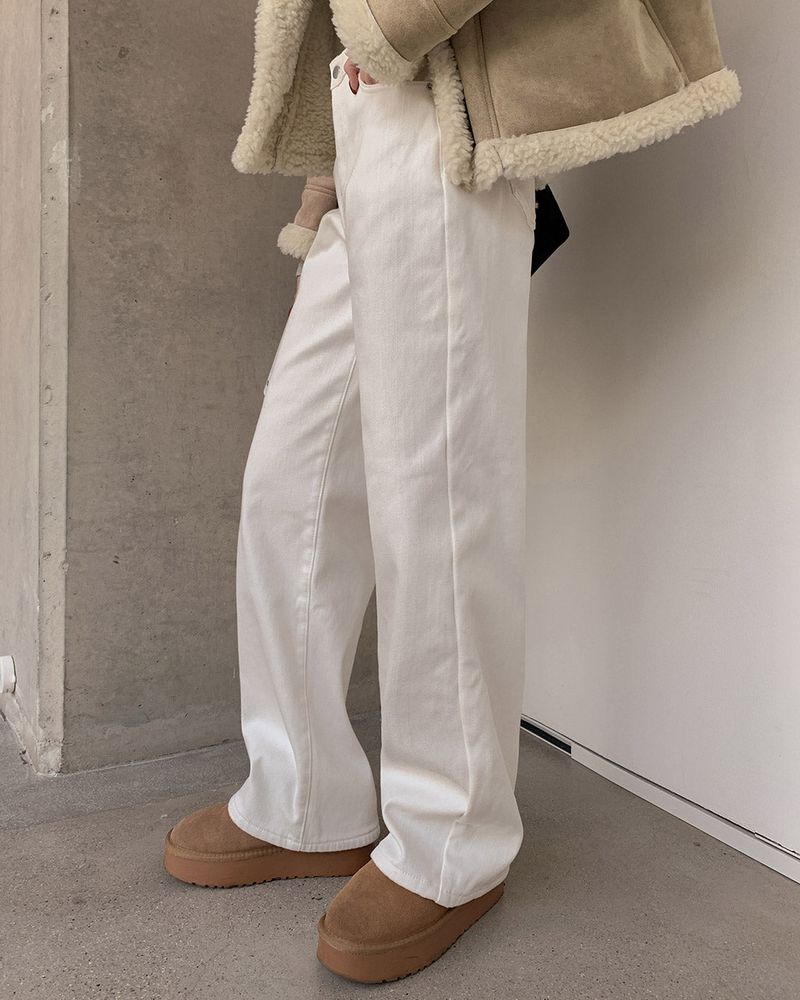 Ribbed wide pants