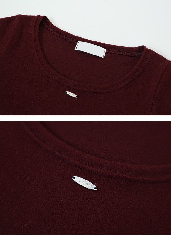 Basic U-neck Warm Pendant T-shirt (5color)