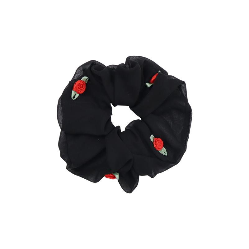 [3PCS 1SET] ROSE CHIFFON SCRUNCHIE