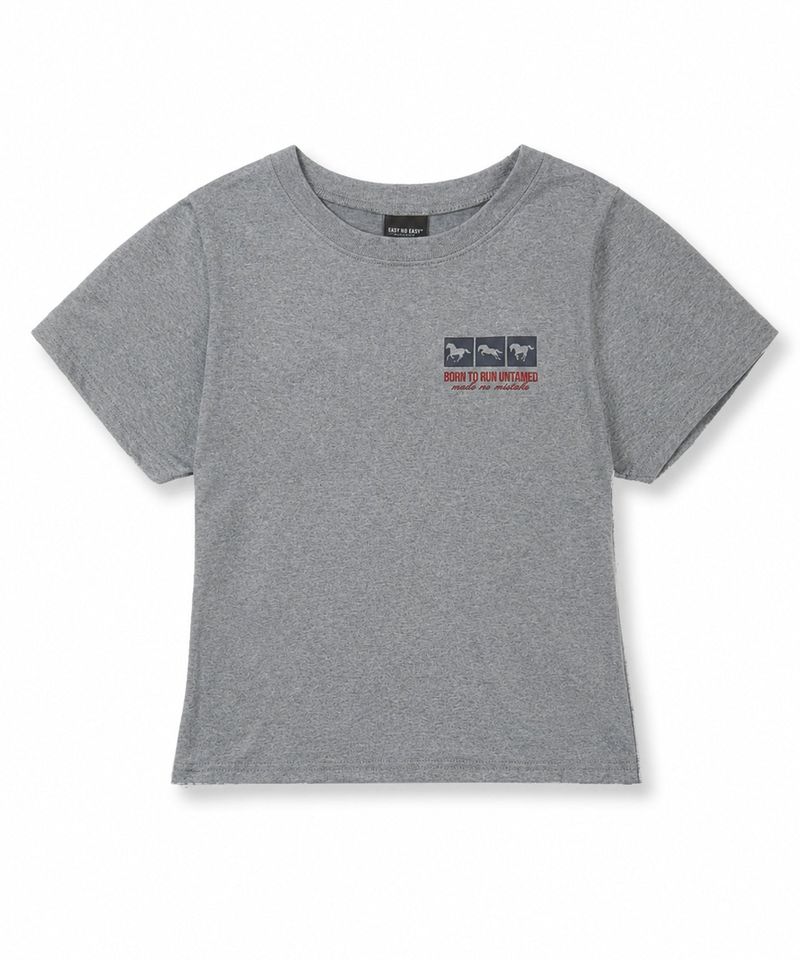 horse box cropped T-shirt - Gray