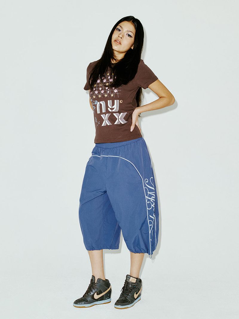 LINE HALF PANTS BLUE