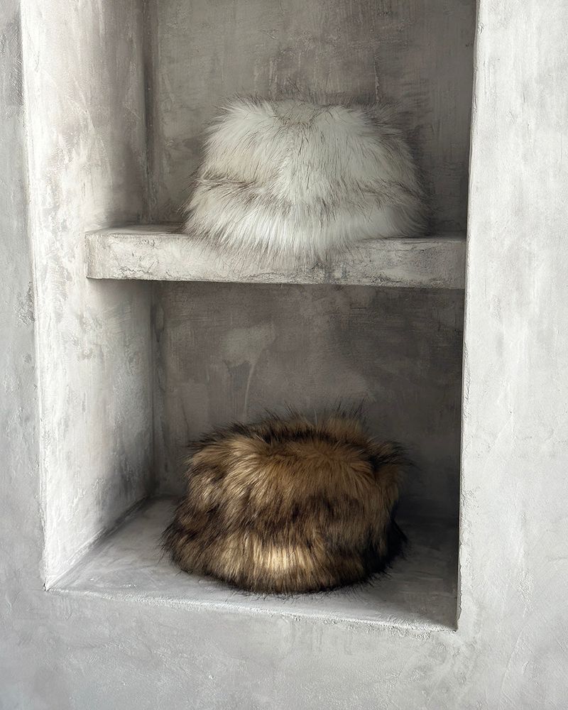 Raccoon Mix Fake Fur Bucket Hat