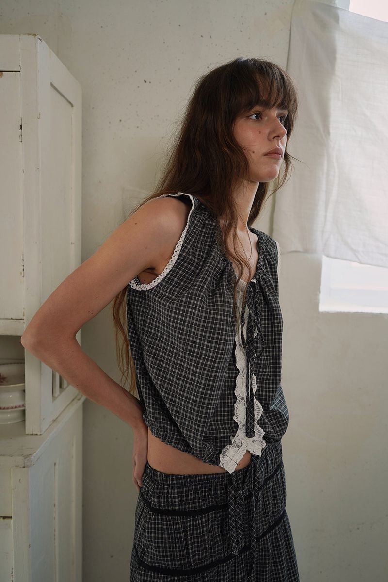 Plain band skirt_check