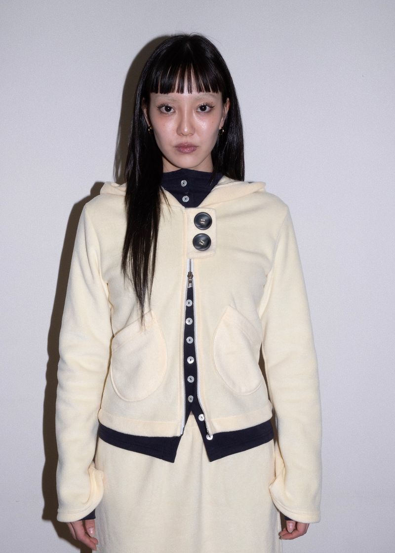 Pocket Fleece Hoodie Jacket [Lemon]