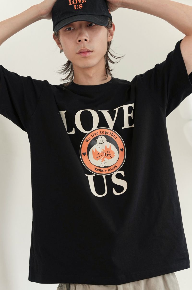 Animal Protection Collaboration Campaign T Shirt Black