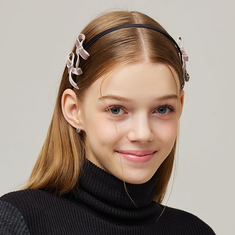 Velvet Mini Ribbon Hairband _ Cocoa