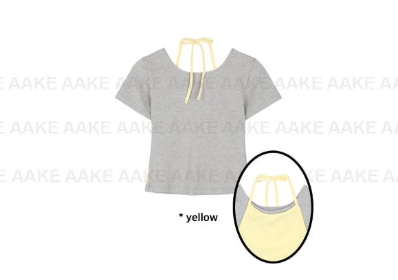 OVERLAP HALTER TEE