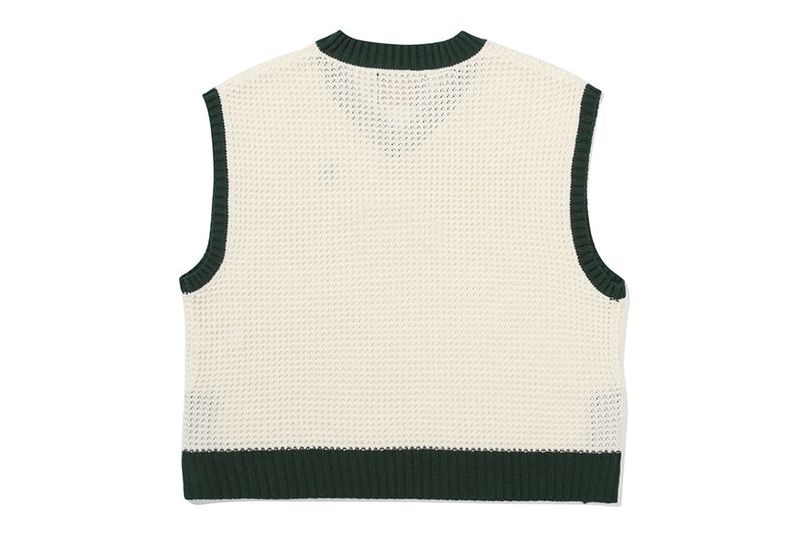 WAFFLE KNIT VEST_OATMEAL