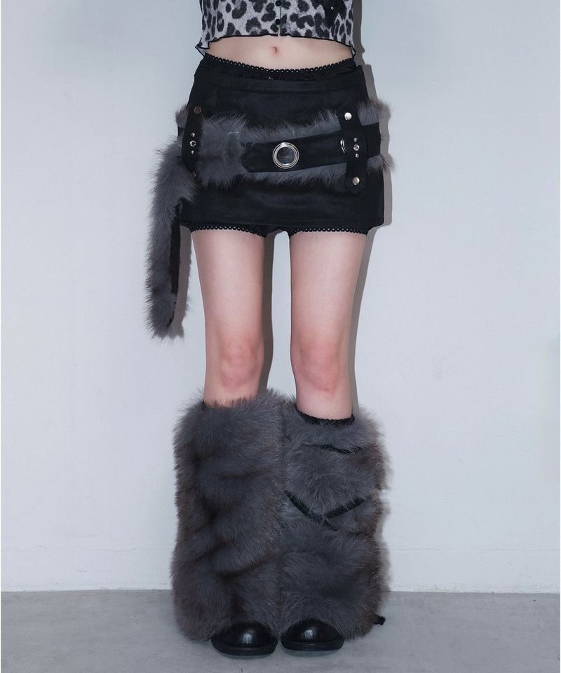furry leg warmer - deep blue