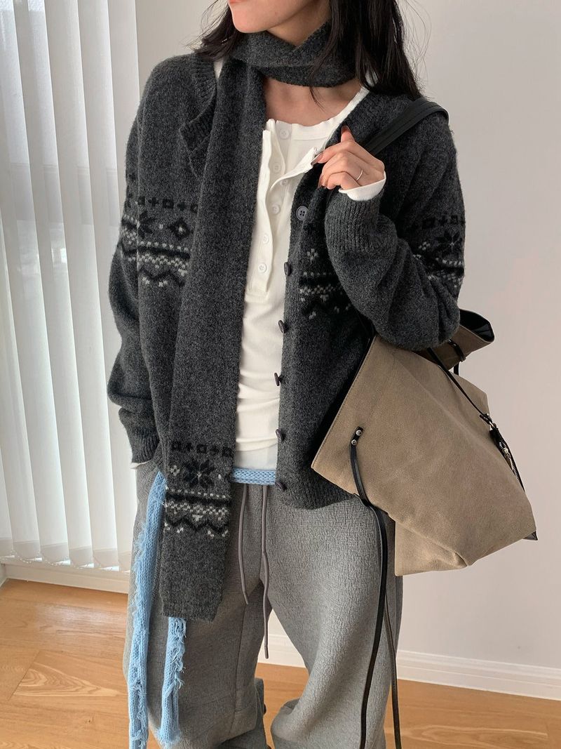 Cabin Nordic Round Knit Cardigan