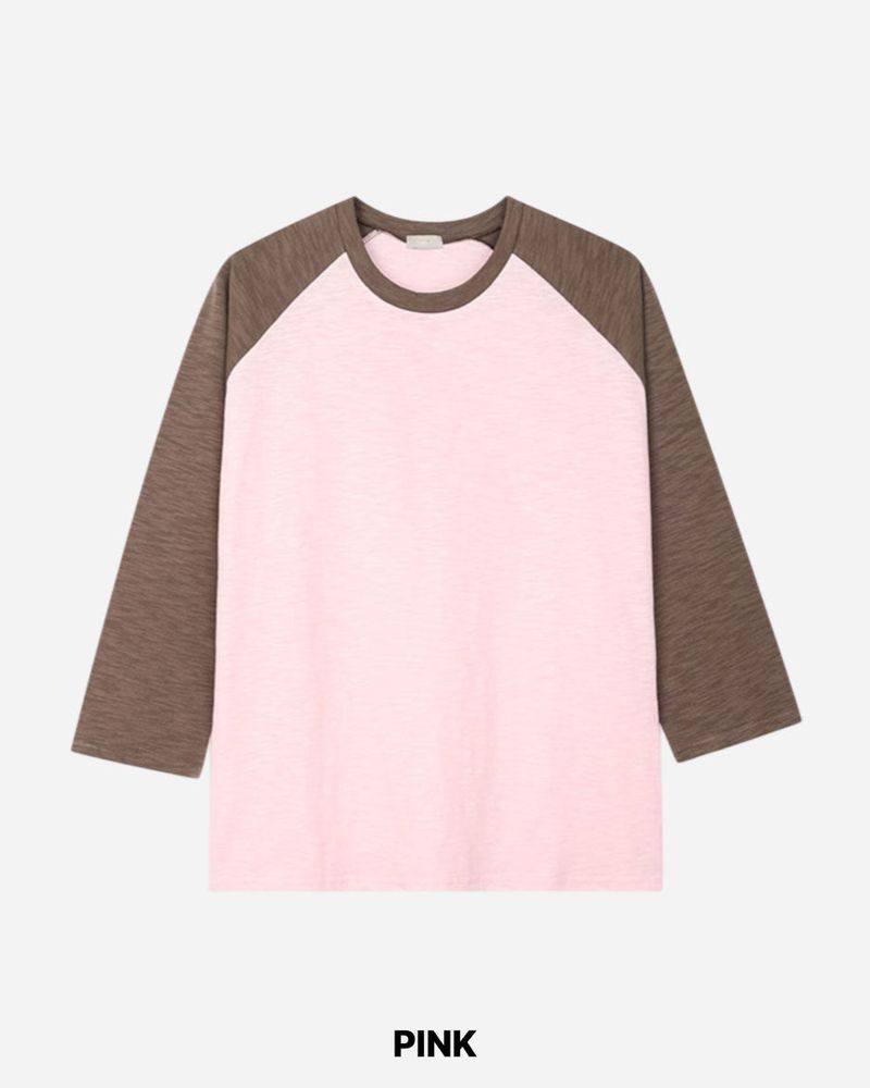 Pitch Slub Three Quarter Sleeve T
