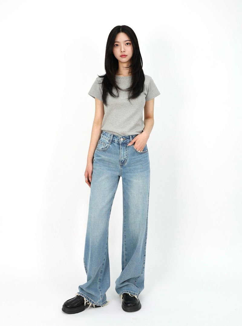 FRADE HEM SLIM WIDE DENIM code 26205