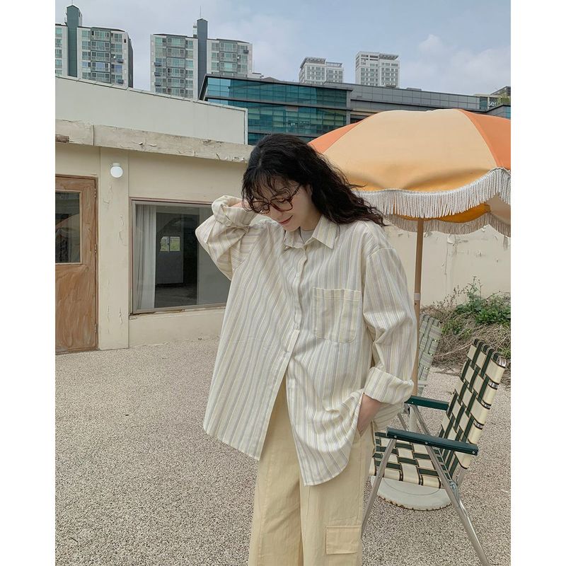 Atty Overfit Stripe Shirt