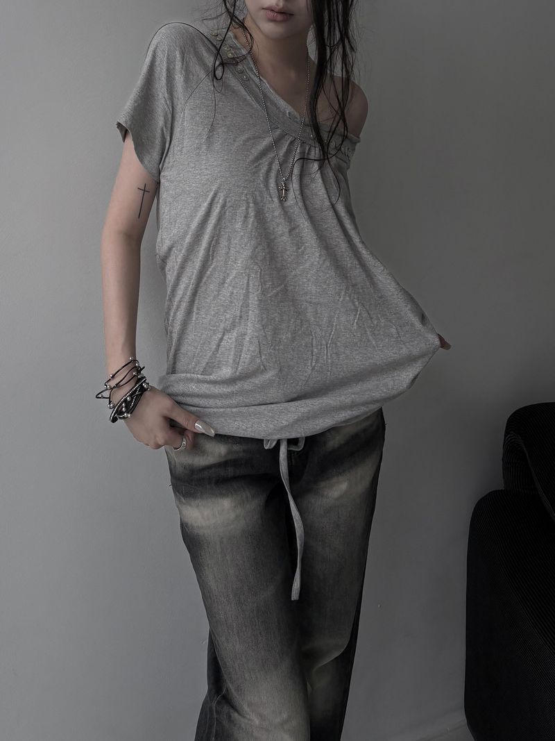 shell button volume strap top (3color)