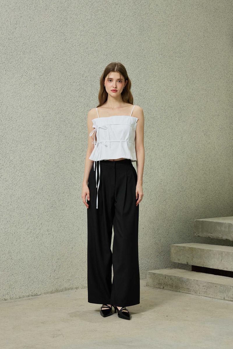 TOMO WIDE SLACKS / BLACK