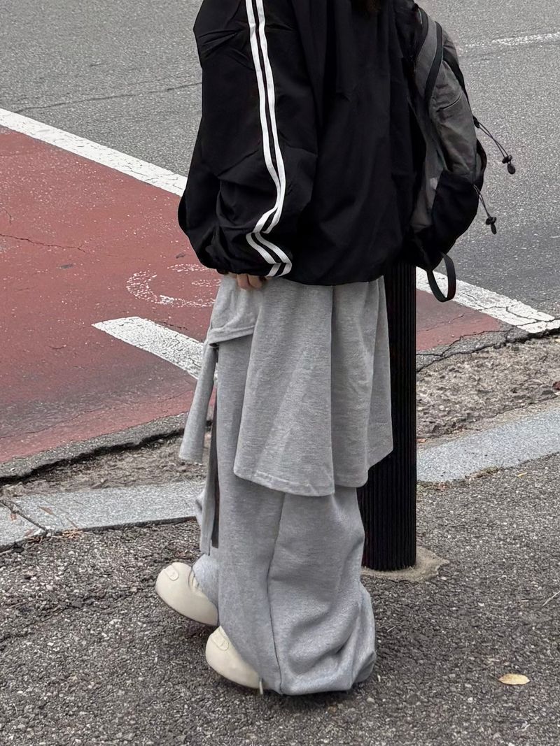 wrap layered balloon sweatpants