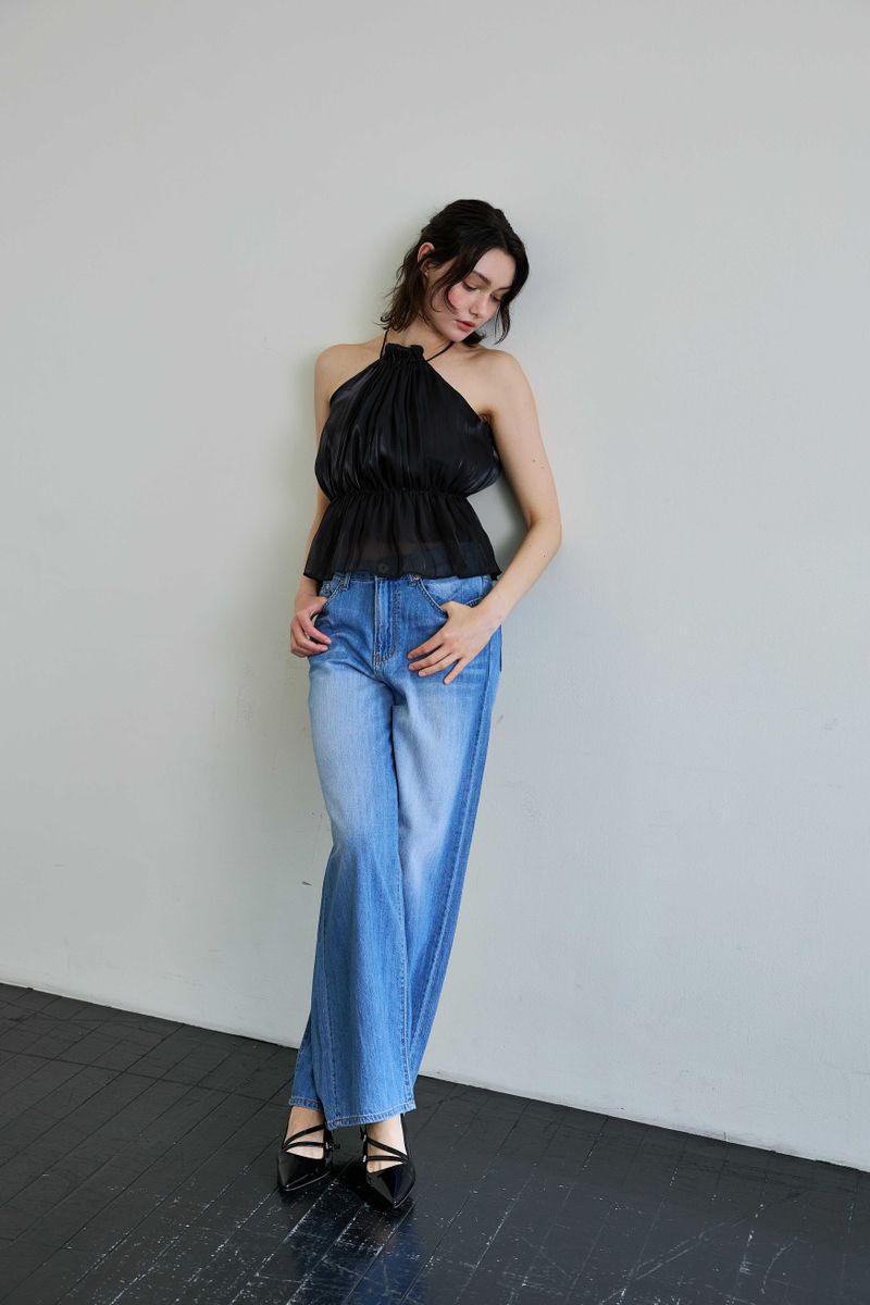 AZURE WIDE DENIM PANTS / BLUE