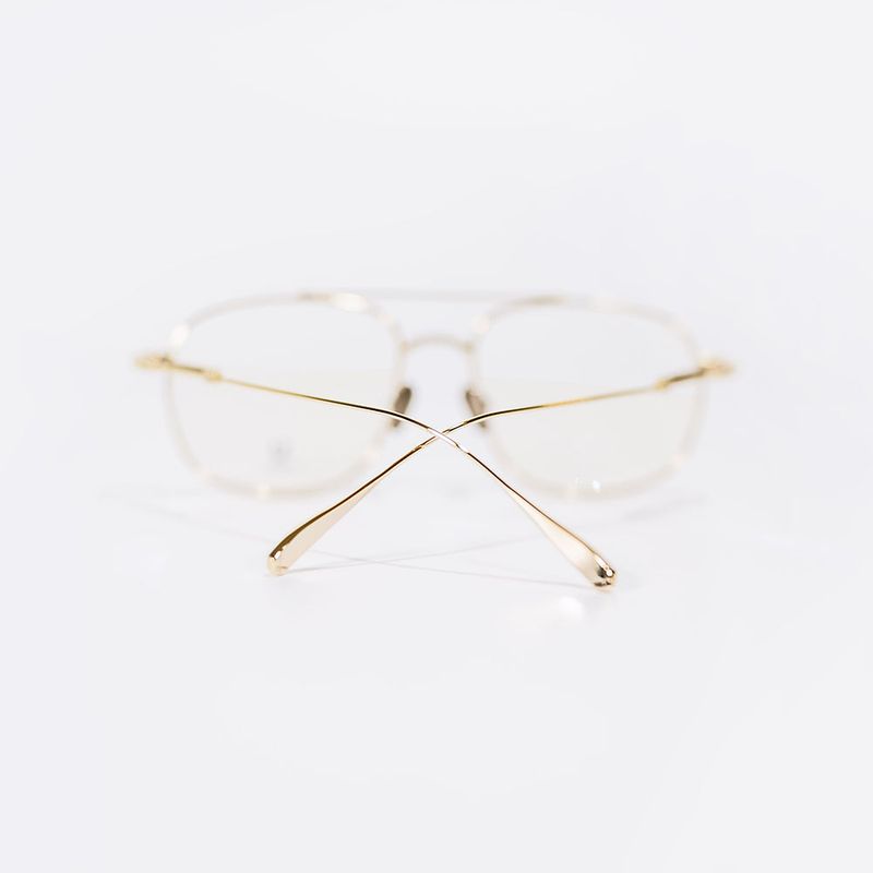 Knouun Square titanium glasses CODE. 102. G Yellow Glod