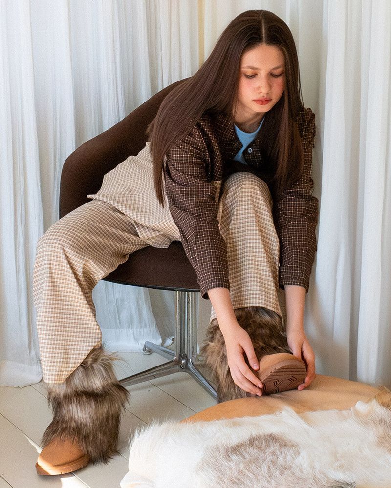 Two-tone Pajama set (Brown)