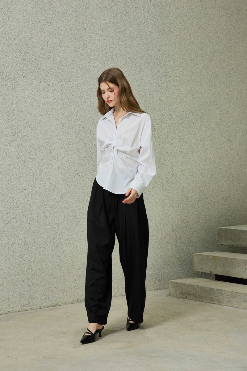 TOMO WIDE SLACKS / BLACK
