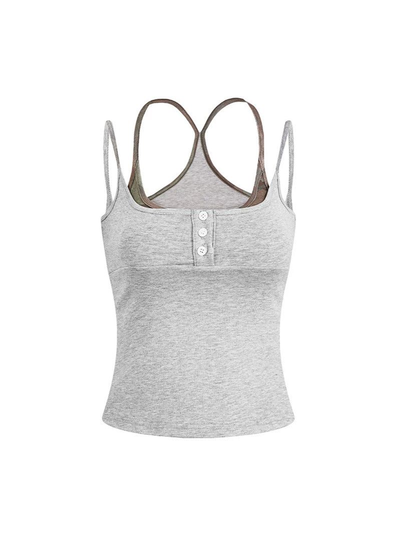 Sera Slim Button Sleeveless