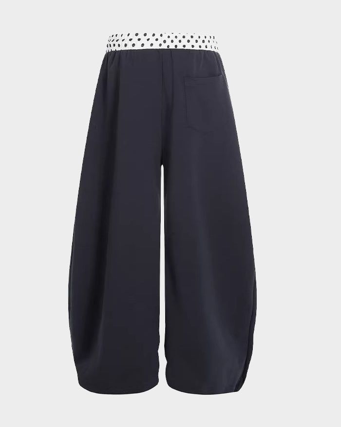 (W's) Dot Banding Wide Sweatpants