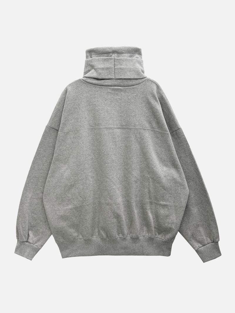 Double turtleneck over sweatshirt 2C