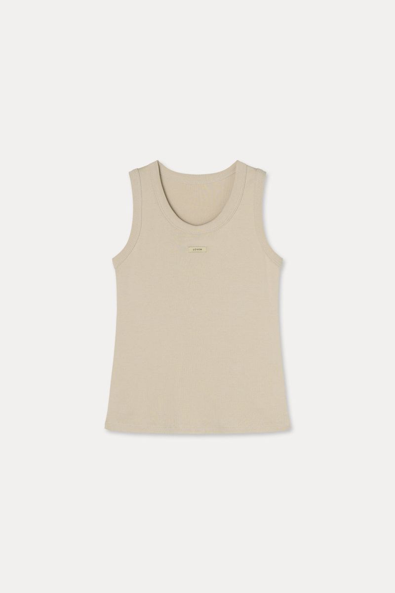 Cotton Label Sleeveless_Beige
