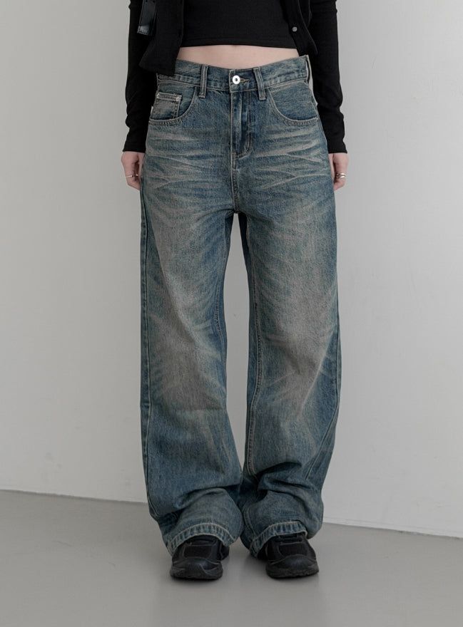 mnem（ムネム）の「Satay Brush Washed Straight Denim（Pants）」
