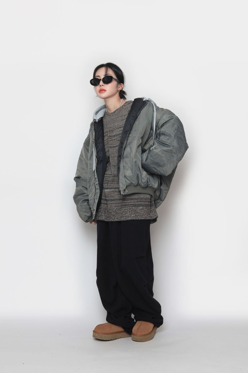 Hooded aerial jumper padding