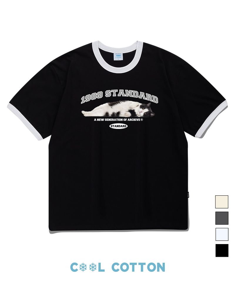 1989STANDARD(1989スタンダード)の「ARCH CHARMING CAT Cool Cotton Ringer Short Sleeves (SRSSTD-0040)(Tops)」