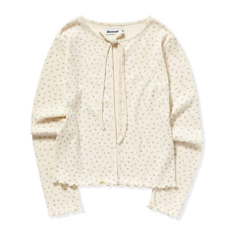 RIBBON PUNCHING CARDIGAN_CREAM
