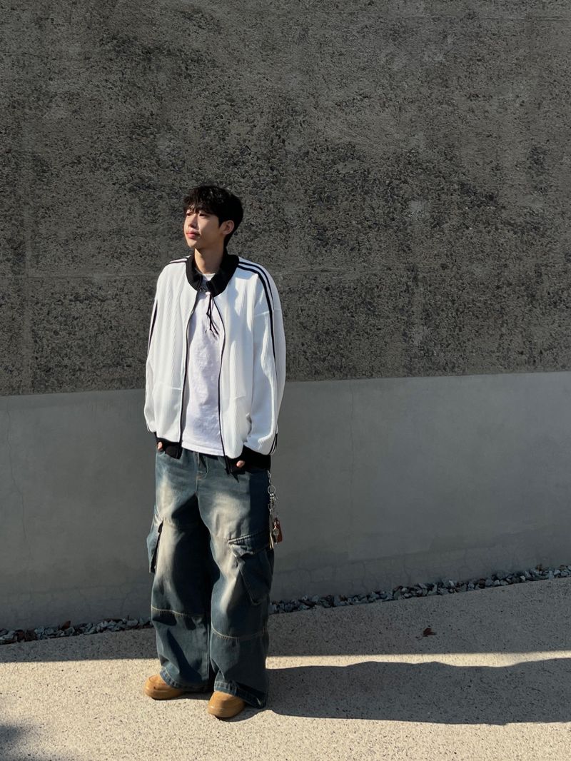 Rough Denim String Cargo Pants