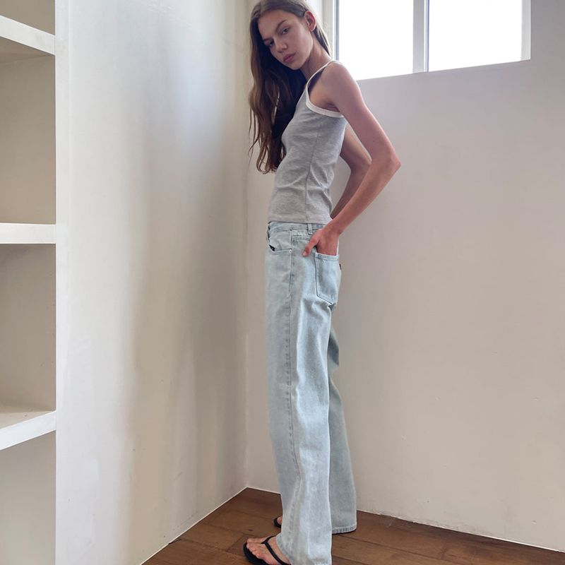 Ringer Cotton Sleeveless_Melange Gray