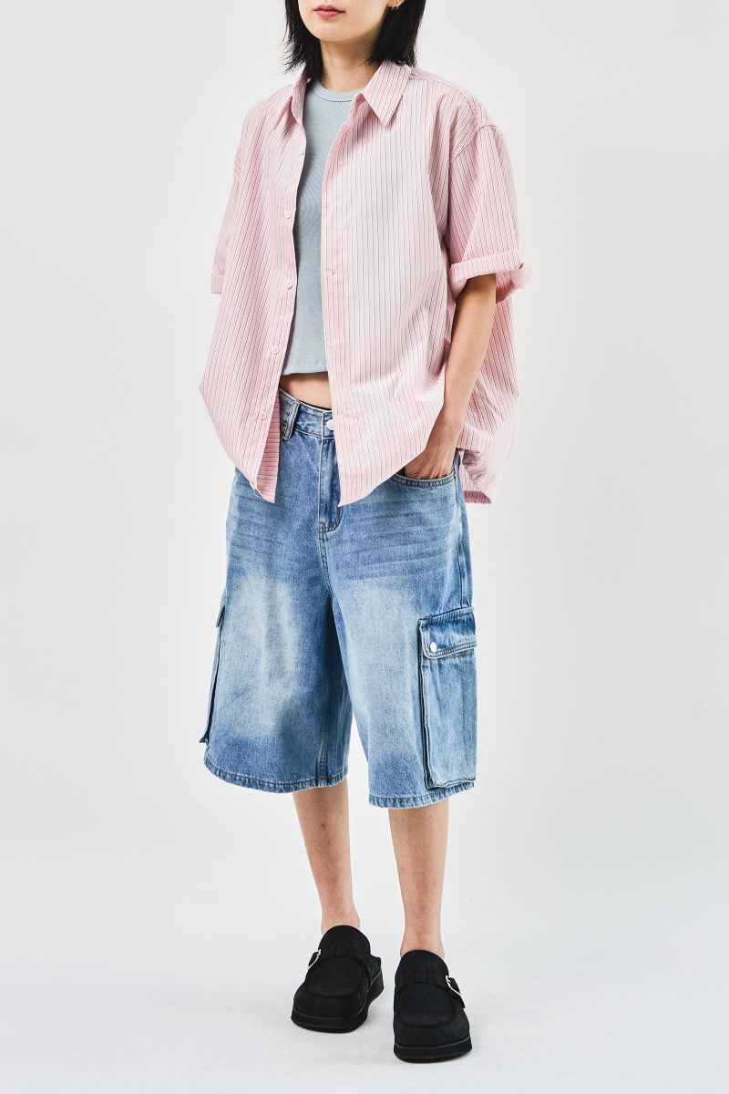 Baek Denim Cargo Bermuda (2color)
