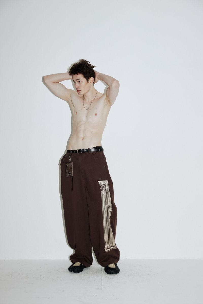 Column Wide Pants (Nether-brown)