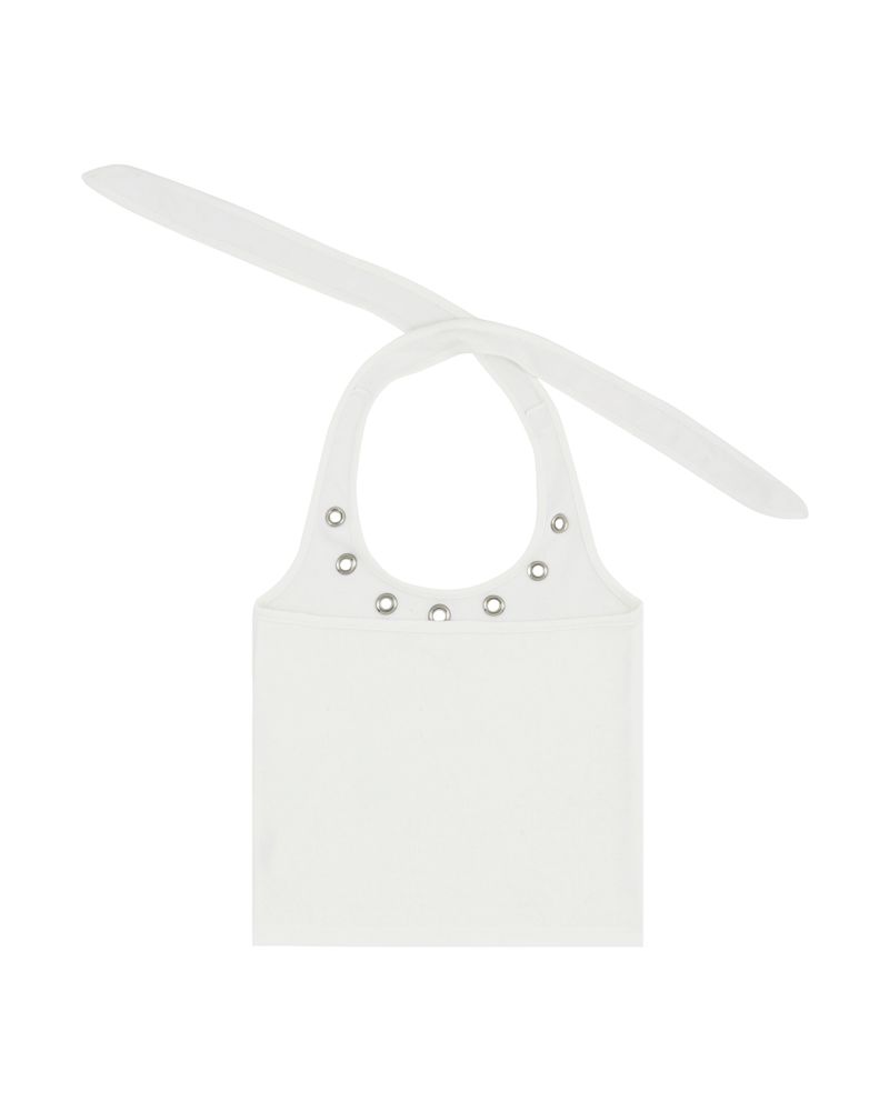 Eyelet halterneck sleeveless - White