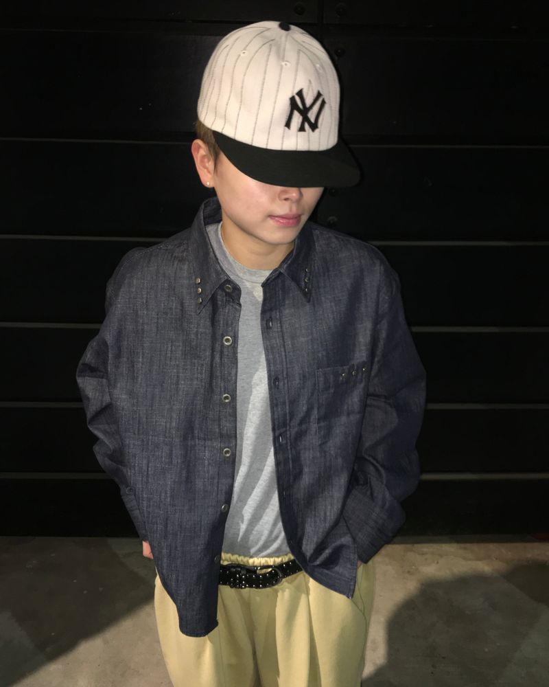 Non-fade Denim Cropped Shirt